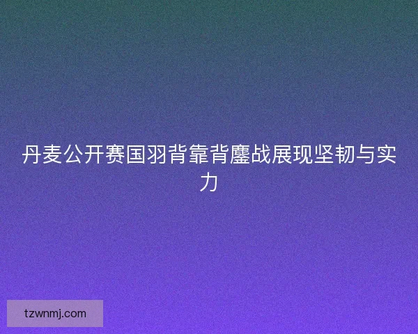 丹麦公开赛国羽背靠背鏖战展现坚韧与实力