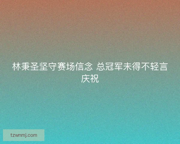 林秉圣坚守赛场信念 总冠军未得不轻言庆祝 林秉圣坚守赛场信念 总冠军未得不轻言庆祝